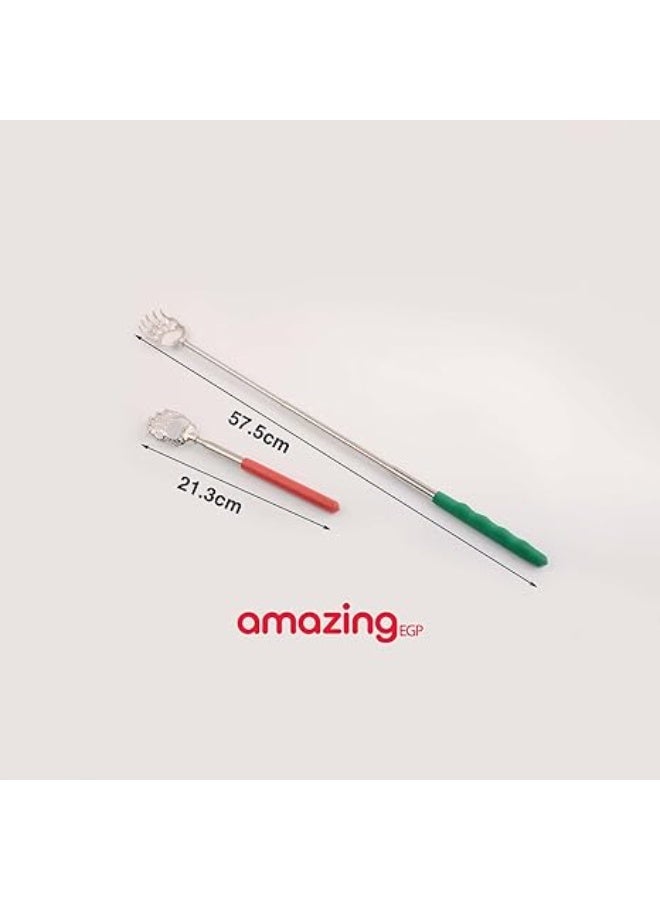 amazing.EGP The Back | Extendable Bear Claw Back Scratcher, 23" Stainless Steel, Rubber Handle, Black (Green) - Image 4