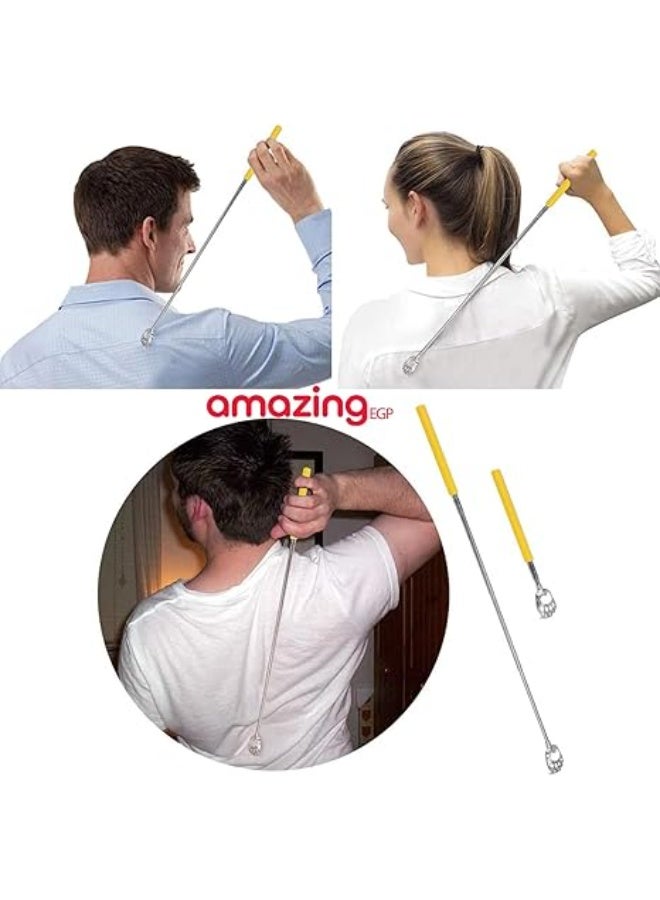 amazing.EGP The Back | Extendable Bear Claw Back Scratcher, 23" Stainless Steel, Rubber Handle, Black (Green) - Image 5