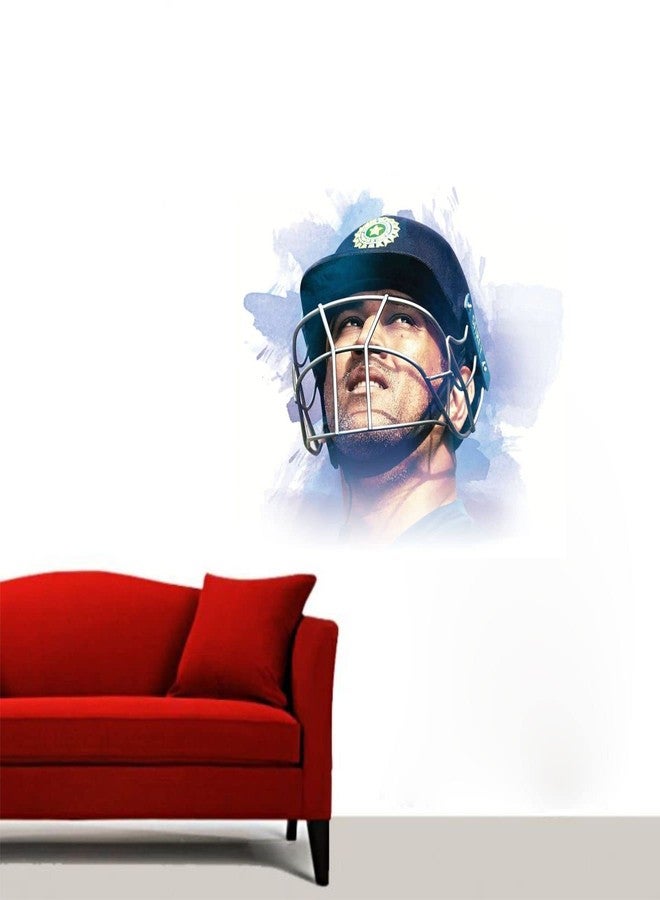 Sticker Yard Ms Dhoni India Vinyl Wall Sticker for Living Room/Bedroom/Office and All Decorative Wall Stickers Size 55X50CM - Image 3