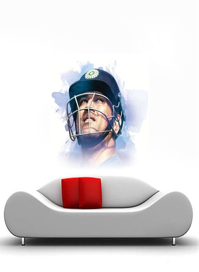 Sticker Yard Ms Dhoni India Vinyl Wall Sticker for Living Room/Bedroom/Office and All Decorative Wall Stickers Size 55X50CM - Image 2