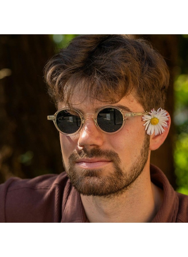 Teumire Trendy Round Polarized Sunglasses For Men Women Chunky Hippie Costume Sun Glasses 90S Circle Retro Style(Grey/Grey) - Image 2