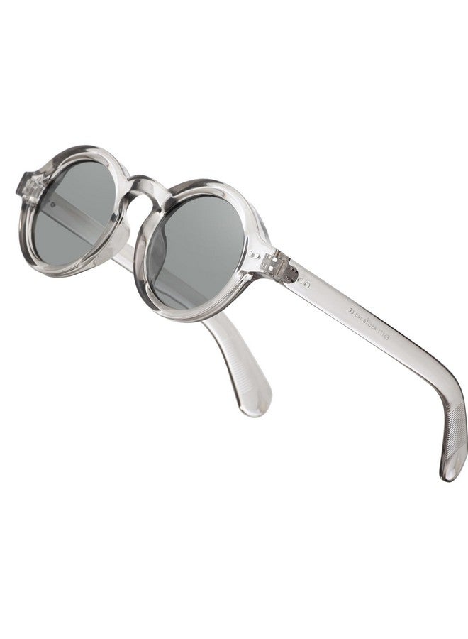 Teumire Trendy Round Polarized Sunglasses For Men Women Chunky Hippie Costume Sun Glasses 90S Circle Retro Style(Grey/Grey) - Image 1