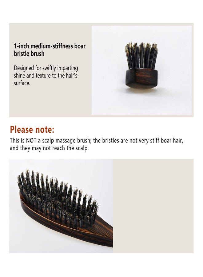 PERFEHAIR Boar Bristle Slick Back Hair Brush - Thick Natural Bristles for Smooth Sleek Styles, Tame Flyaways & Frizz, Ideal for Slicking, Edge Control Women & Men Ponytails & Buns-Wooden Handle - Image 4