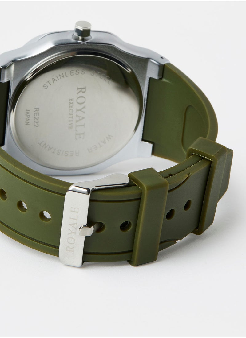 Royale Mega Round Shape Analog Wrist Watch RE222/15 - 40mm - Green  - Image 4