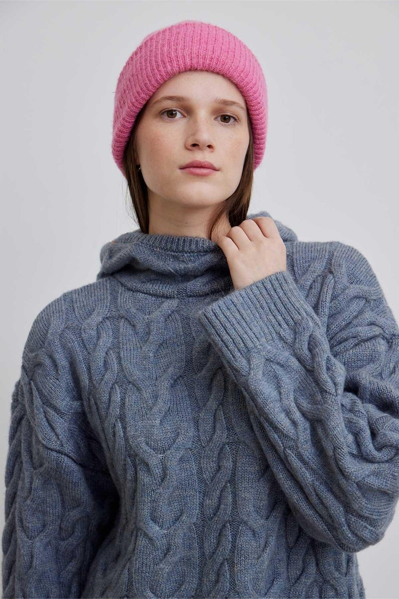 Manuka Hooded Braided Sweater Blue  - Image 2