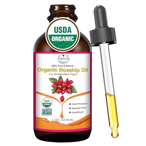 MMPANG Organic Rosehip Seed Oil for Face, USDA Certified, Cold Pressed, Unrefined, 100% Pure Natural Rose Hip Oil for Anti-Aging, Acne Scar Treatment, Skin & Hair Care, Gua Sha Massage, 1 fl.oz / 30ml - Image 1