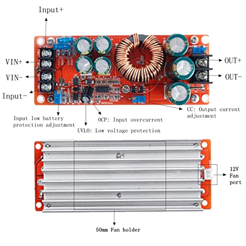 REES52 1200W 20A DC Boost Converter Step-up Power Supply Module In10~60V Out 12~83V New Electric Unit Modules - Image 2