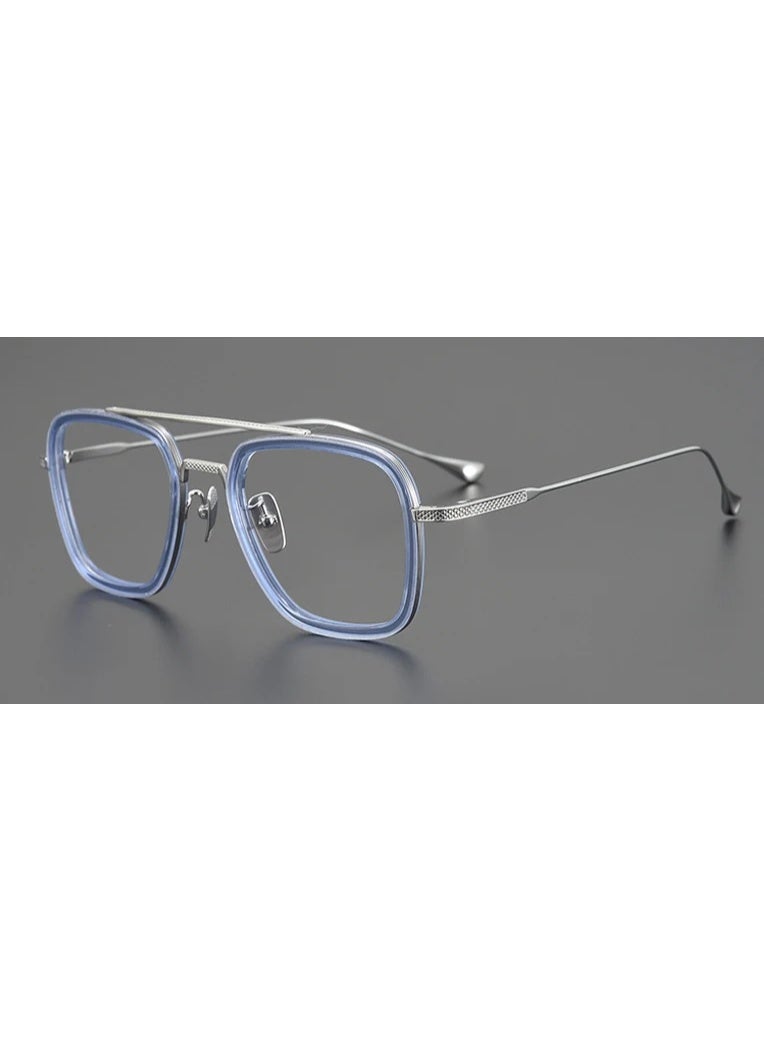 Blue Light Computer and Mobile Glasses – Stylish Square Metal Frame for Men and Women – Anti-Blue Light and Anti-Fatigue Lenses for Reading, Working, Studying, and Gaming - Image 1