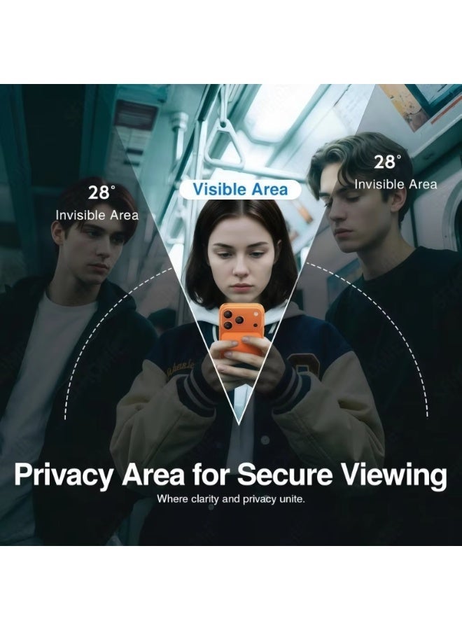 ZXING iPhone 17 Pro Max Privacy Tempered Glass Screen Protector 9H Hardness Full Coverage 28° Anti Peep Friendly High Sensitivity Touch Screen No Bubbles Anti Fingerprint Mobile Phone Film - Image 2