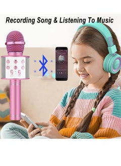Generic Karaoke Microphone for Kids Adults,Portable Bluetooth Microphone for Singing,Professional Voice Changer Blue Microphone Wireless,Birthday Gifts for 3 4 5 6 7 8 + Year Old Boys Girls  - Image 4