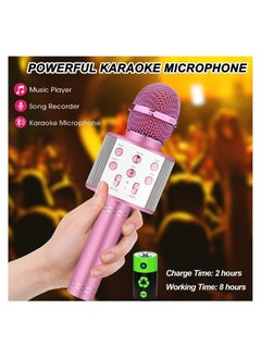 Generic Karaoke Microphone for Kids Adults,Portable Bluetooth Microphone for Singing,Professional Voice Changer Blue Microphone Wireless,Birthday Gifts for 3 4 5 6 7 8 + Year Old Boys Girls  - Image 3