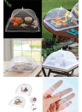 Qasul Food Protection Umbrella Food Mosquito Net Apparatus for Food, Fruit, Picnic, Barbecue, Keeps Insects and Mosquitoes Away (White)  - Image 4