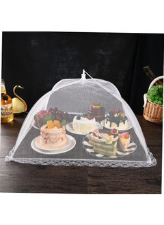 Qasul Food Protection Umbrella Food Mosquito Net Apparatus for Food, Fruit, Picnic, Barbecue, Keeps Insects and Mosquitoes Away (White)  - Image 1