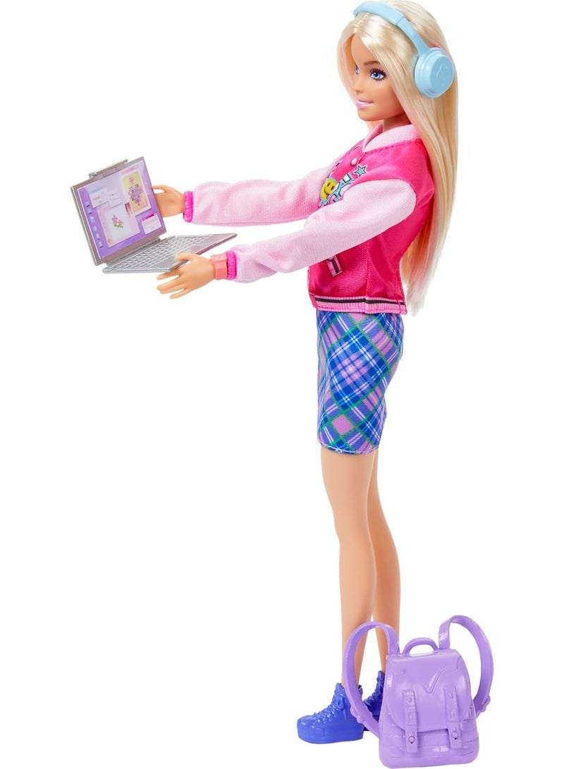 Barbie باربي أحب المدرسة دمية الموضة الشقراء مع مجموعة ملحقات - Image 4