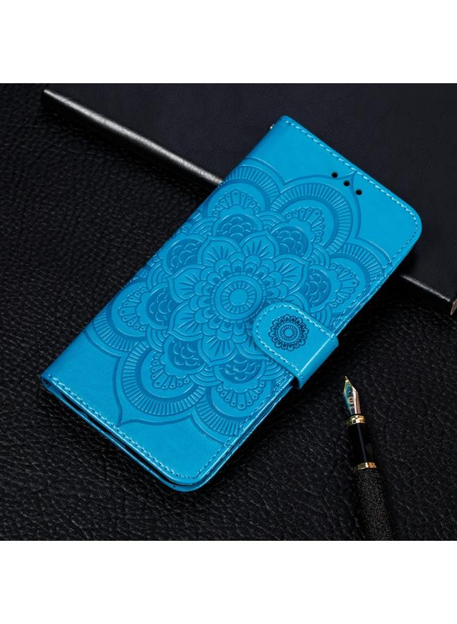 زبون جراب لهاتف iPhone 11 Pro Max من الجلد بنقش ماندالا، مع حامل وفتحات للبطاقات ومحفظة وإطار صور وحبل تعليق - Image 1