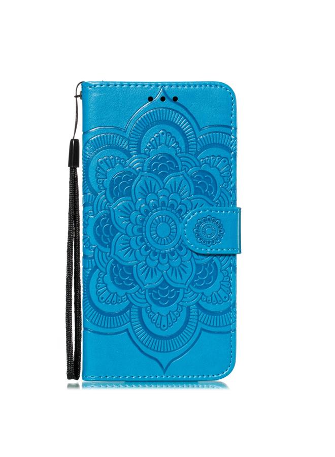 زبون جراب لهاتف iPhone 11 Pro Max من الجلد بنقش ماندالا، مع حامل وفتحات للبطاقات ومحفظة وإطار صور وحبل تعليق - Image 2