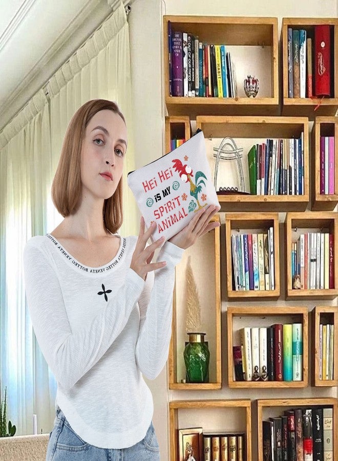 LEVLO Hei Chicken Cosmetic Make Up Bag Chicken Lover Gift Hei Is My Spirit Animal Makeup Zipper Pouch Bag (Hei Spirit bag) - Image 5