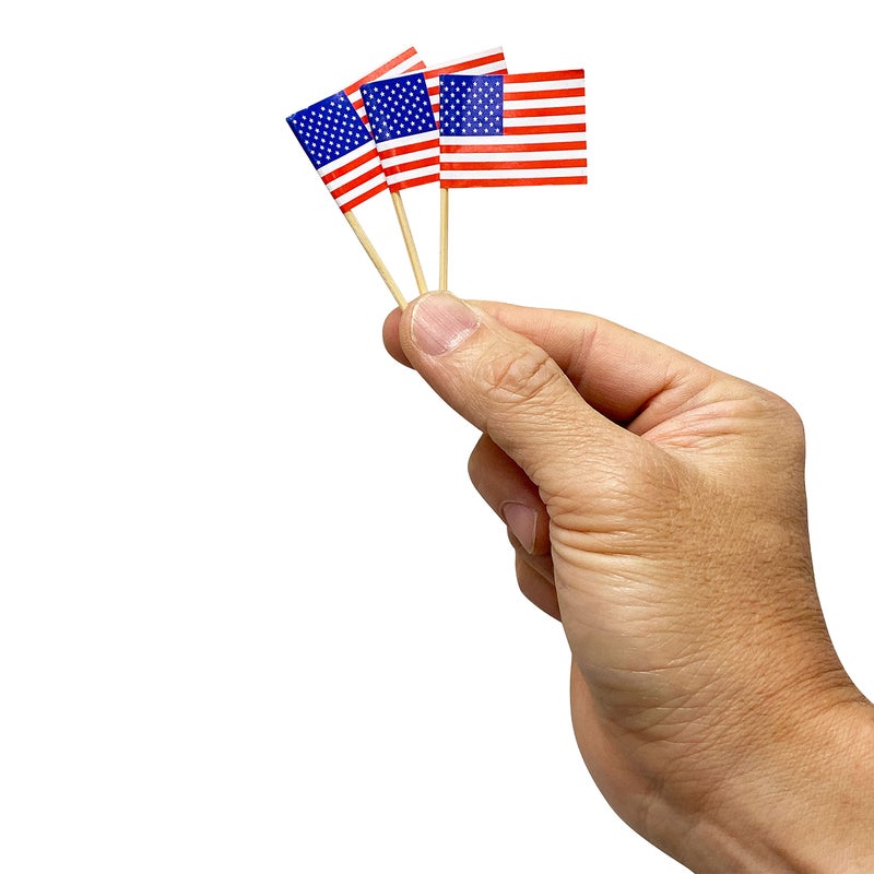 1440 Count  KingSeal American Flag Toothpicks 25 Inch Ideal for Sandwiches Appetizers Cupcake Toppers and More  10 Packs x 144