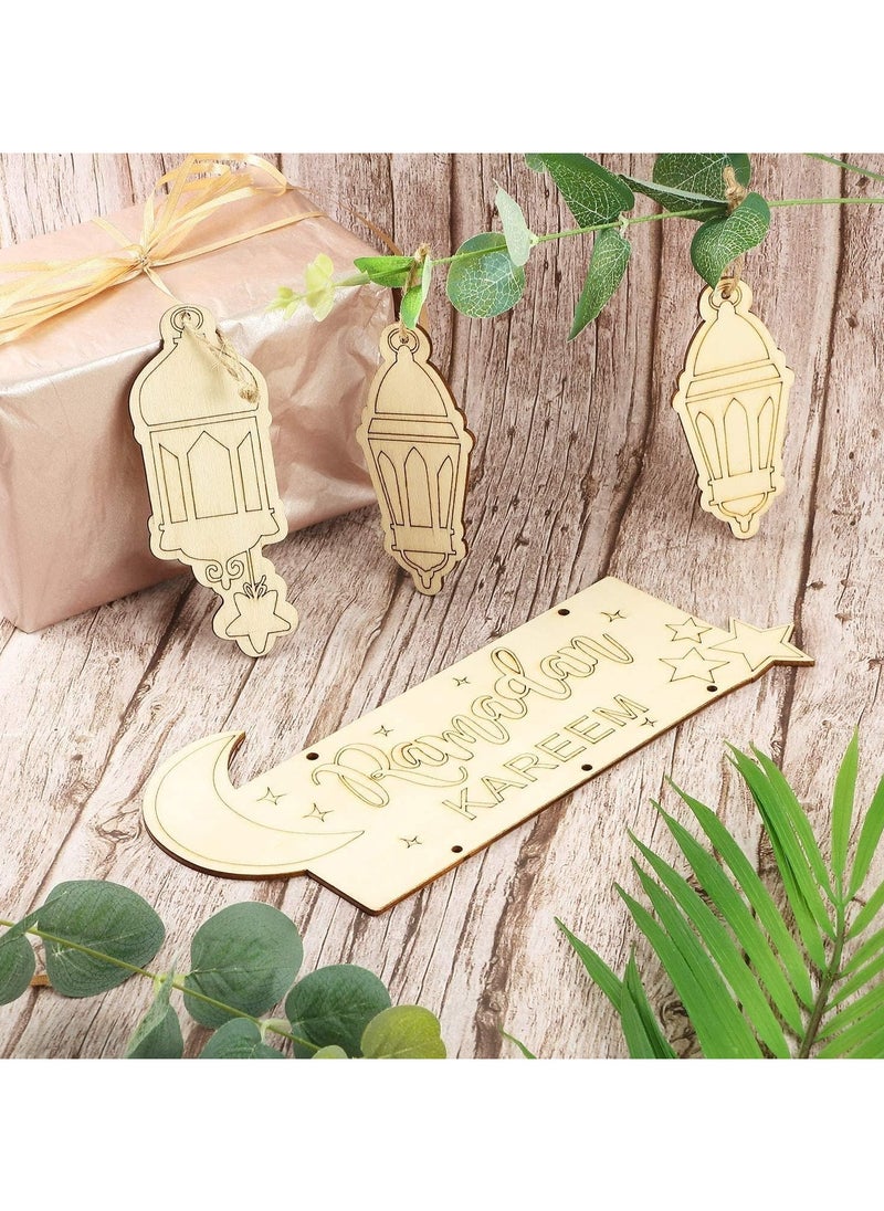 تابيت زينة رمضان 2 قطعة زينة رمضان المعلقة مبارك ديكور الحائط للمنزل زينة حفلات رمضان زينة العيد المعلقة للتعليق على الجدران والنوافذ والأشجار  - Image 4