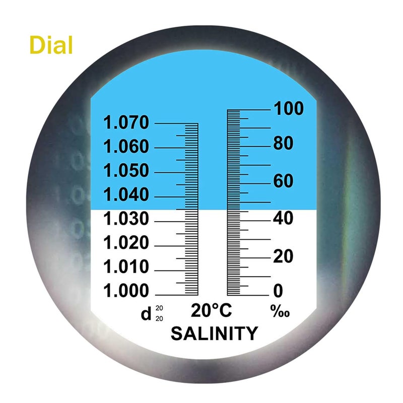 aichose Aquarium Salinity Refractometer with ATC Function,Saltwater Test Kit for Seawater, Pool, Aquarium, Fish Tank...Dual Scale: Specific Gravity & Salt Percent - Image 3