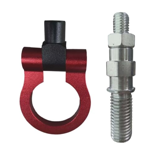BDZMC Car Front Bumper Tow Hook Waterproof Screwon Trailer Pull Ring Car Exterior Decoration Sticker Universal Bumper Trailer Tow Hook Accessories for Car Truck SUV Only for Decoration Red - Image 1