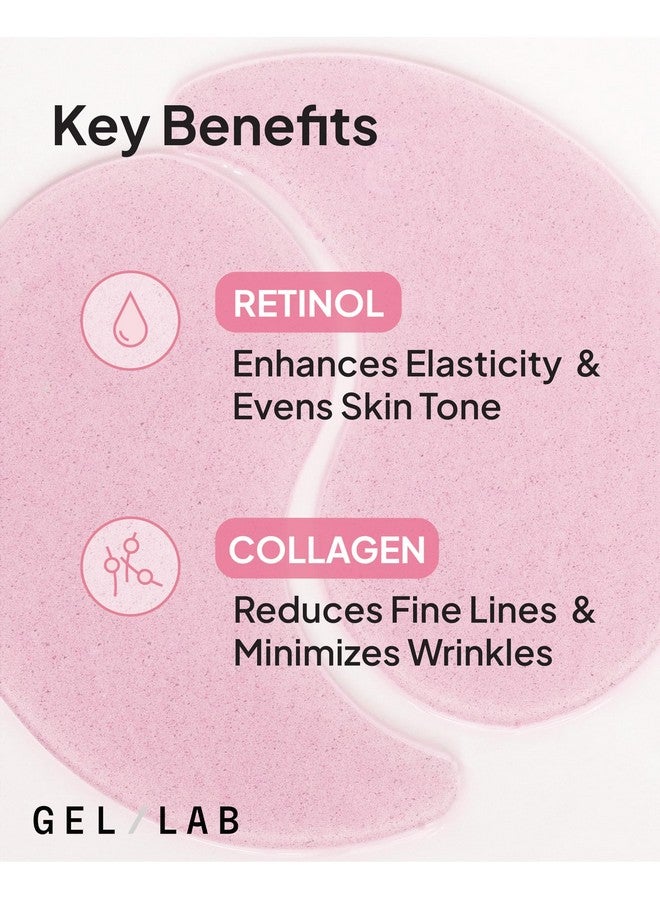 GEL LAB Gel Lab RENEW Collagen & Retinol Under Eye Gel Patches - Korean Hydrating Eye Mask for Fine Lines, Wrinkles, Firming, and Brightening Skin - 60 Gel Eye Patches  - Image 3
