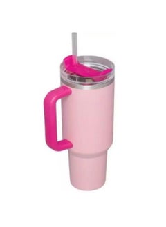 Stanley Stanley Cup H2.0 Stainless Steel with Lid & Straw for Water, Iced Tea, Coffee & Smoothies, Flamingo Pink, 40oz Complimentary Cartoon Dustproof Straw Lid  - Image 2