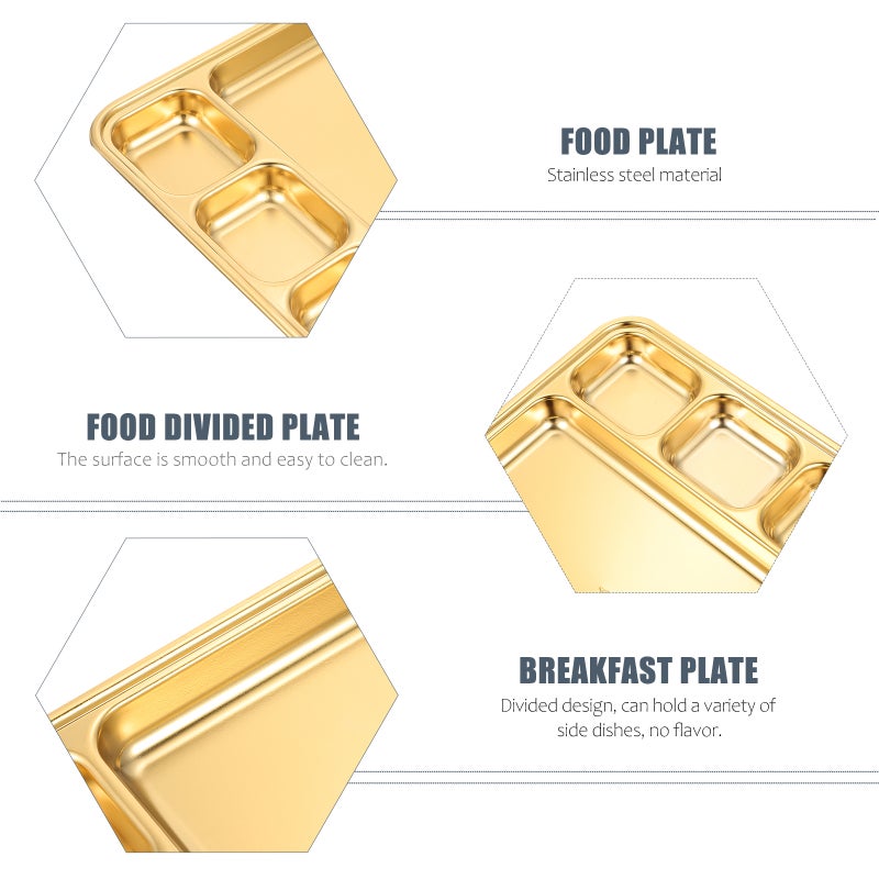 Stainless Household Divided Plate Fruit Plate Breakfast Plate - Image 4