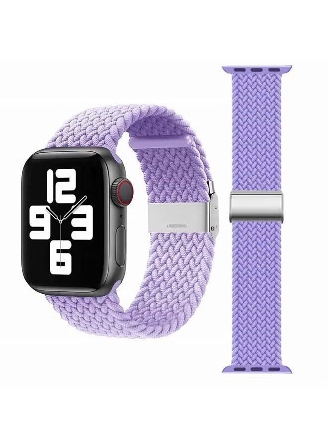 vesus Adjustable Braided Solo Loop Band For Apple Watch Series 6/SE/5/4/3/2/1 Light Purple