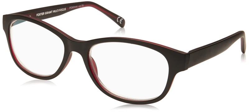 Foster Grant Women's Zera Multifocus Cat-Eye Reading Glasses, Black/Transparent, 53 mm + 2 - Image 1