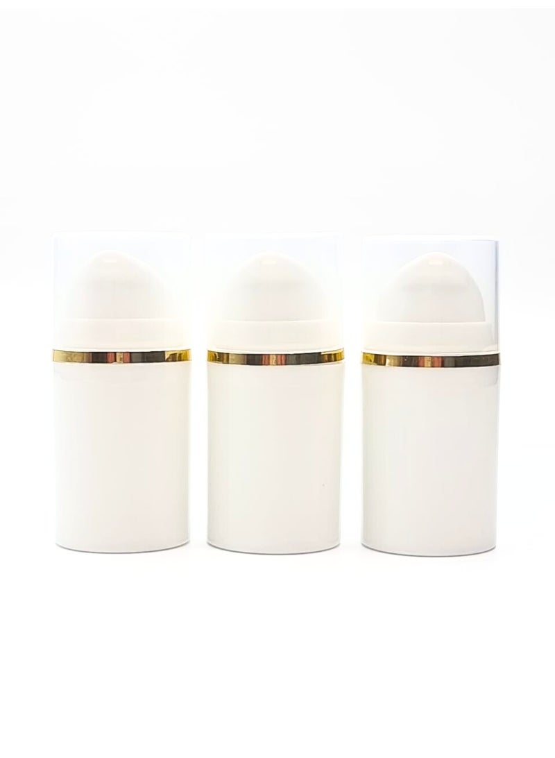 3 PCS Empty White Pump Bottles – 15ml Refillable Dispensers for Lotion, Serum, and Liquid Soap