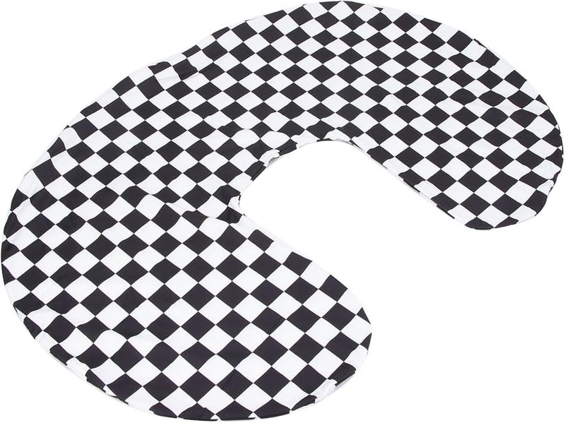 Black White Checkered U Shaped Nursing Pillow Cover Washable Breastfeeding Pillow for Moms - Image 3