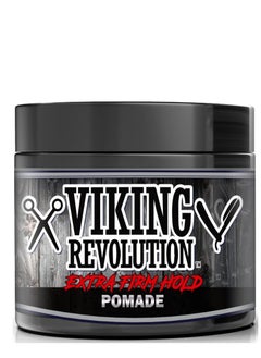 Viking Revolution Viking Revolution Extreme Hold Pomade for Men – Style & Finish Your Hair - Extra Firm,Strong Hold & High Shine for Men’s Styling Support - Water Based Male Grooming Product is Easy to Wash Out, 4oz  - Image 1