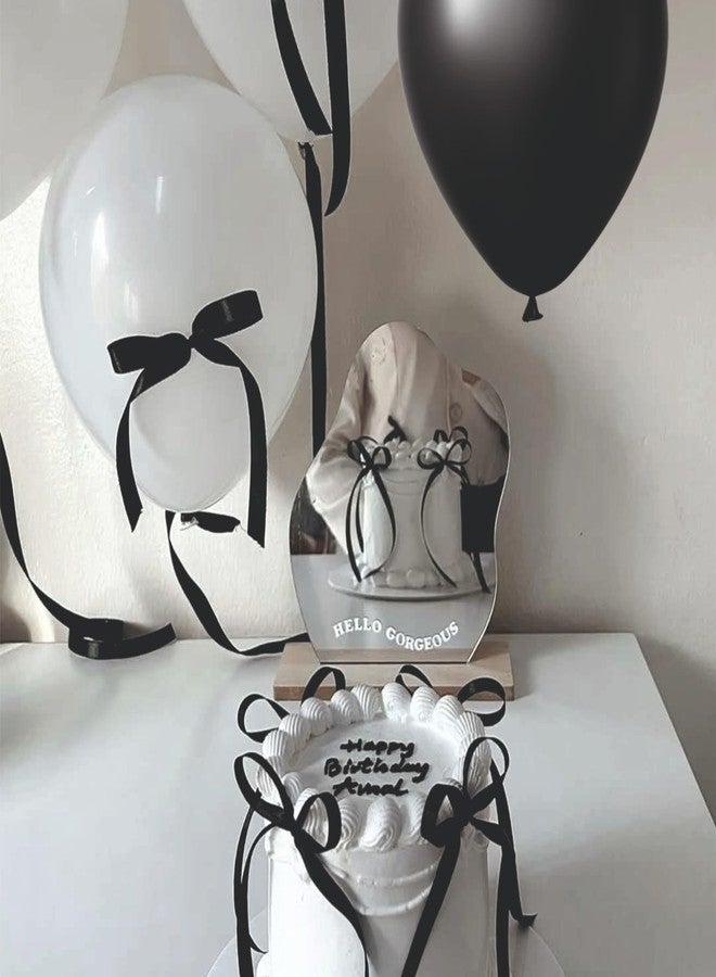 YOURS DECOR مجموعة يورز ديكور من 56 بالونًا أبيض وأسود مع فيونكة سوداء لتزيين حفلات أعياد الميلاد، والحفلات ذات الطابع الخاص، وديكور المنزل - Image 4