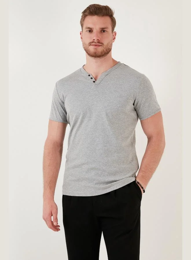 Buratti  Buratti Cotton Button Detailed Slim Fit V-Neck 3-Pack T-Shirt Men's T-SHIRT 5902122S3 for Men | Best Price UAE