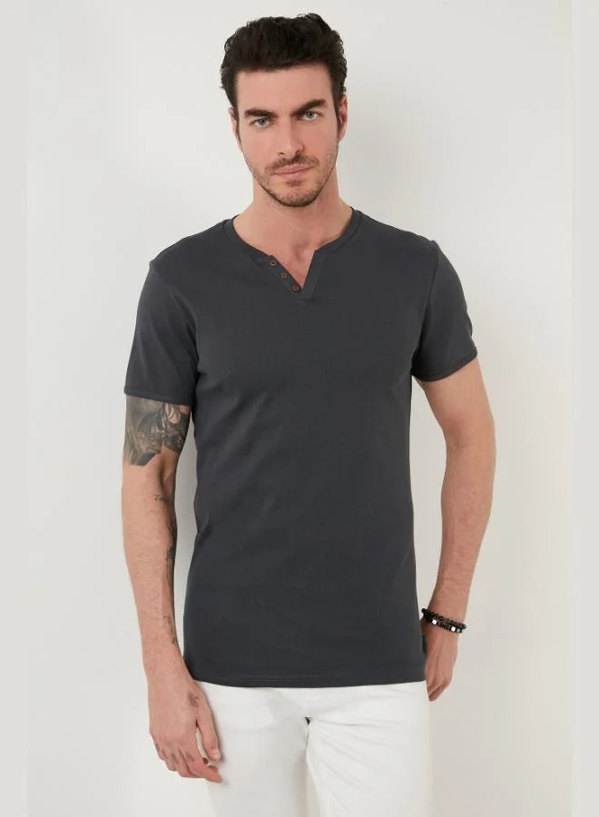 Buratti  Buratti Cotton Button Detailed Slim Fit V-Neck 3-Pack T-Shirt Men's T-SHIRT 5902122S3 for Men | Best Price UAE