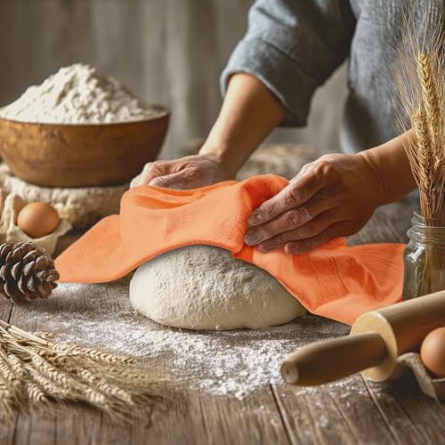 Utopia Kitchen Orange Flour Sack Towels [12 Pack - 28 x 28 Inch] 100% Cotton Tea Towels for Cleaning & Drying - Highly Absorbent Kitchen Dish Cloth - Image 3