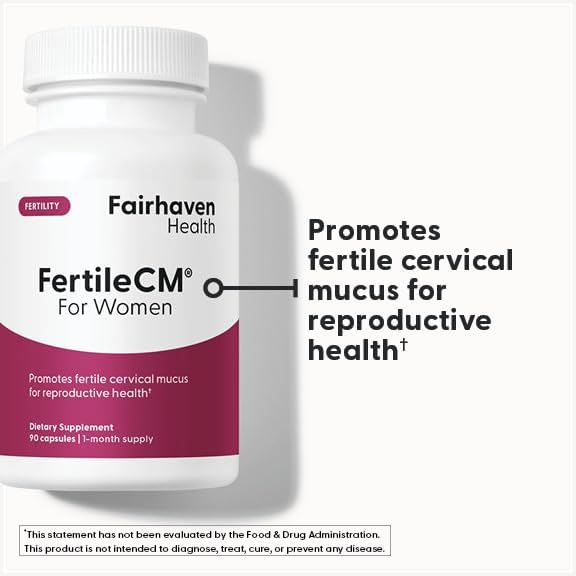 fairhaven health مكمل فيرتيل سي إم للخصوبة للنساء كبسولات  مخاط عنق الرحم الخصيب دورة الإباضة يشمل L-أرجينين N-أسيتيل سيستين مستخلص بذور العنب وفيتامين C  90 كبسولة - Image 2