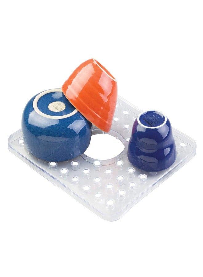 InterDesign iDesign Kitchen Sink Protector Mat with Hole for Sink Strainer - Clear - Image 1