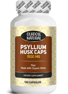 Oladole Natural Oladole Natural Psyllium Husk 1500 mg Made with Organic Herbs 120 Capsules  - Image 1