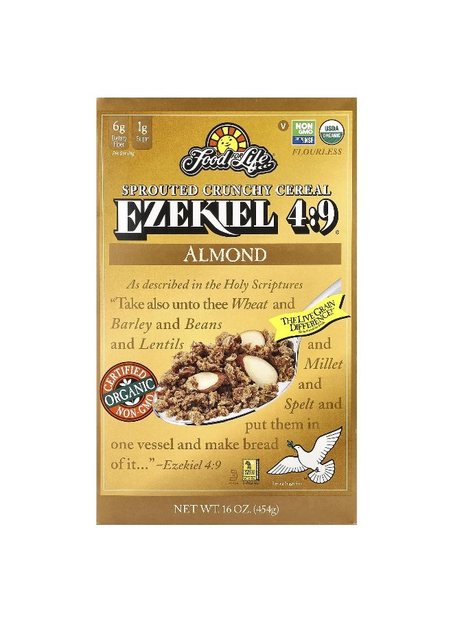 Food For Life Food For Life, Ezekiel 4:9® Sprouted Crunchy Cereal, Almond, 16 oz (454 g)  - Image 1