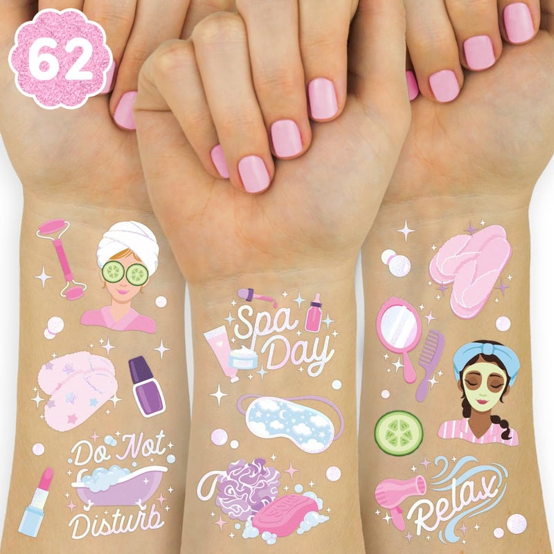 xo, Fetti Girls Spa Party Temporary Tattoos - 62 Styles | Slumber Party Birthday Supplies, Self Care Goodie Bag Favors, Cute Decorations, Easter Basket, Stocking Stuffer, Sleepover Accessory Activity - Image 1