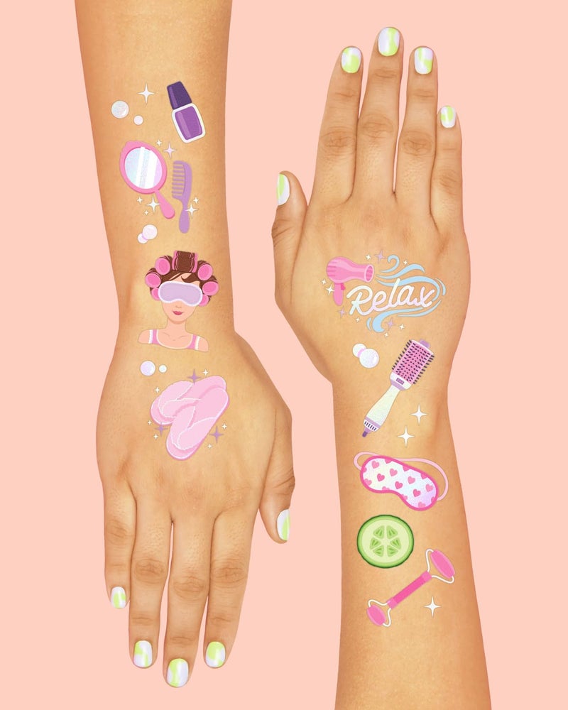 xo, Fetti Girls Spa Party Temporary Tattoos - 62 Styles | Slumber Party Birthday Supplies, Self Care Goodie Bag Favors, Cute Decorations, Easter Basket, Stocking Stuffer, Sleepover Accessory Activity - Image 4