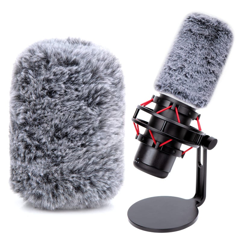YOUSHARES QuadCast Microphone Windscreen, Furry Wind Cover Microphone Wind Shield Compatible with HyperX QuadCast Mic and HyperX QuadCast S microfono for Filter Ambient and Breathing Winds - Image 1