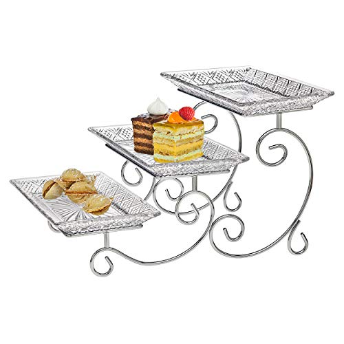 Godinger Dublin 3- Tiered Serving Stand for party and Event Dessert and Food Display Server - Image 1