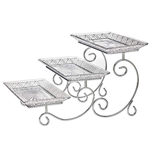 Godinger Dublin 3- Tiered Serving Stand for party and Event Dessert and Food Display Server - Image 2
