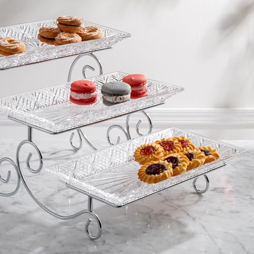 Godinger Dublin 3- Tiered Serving Stand for party and Event Dessert and Food Display Server - Image 3