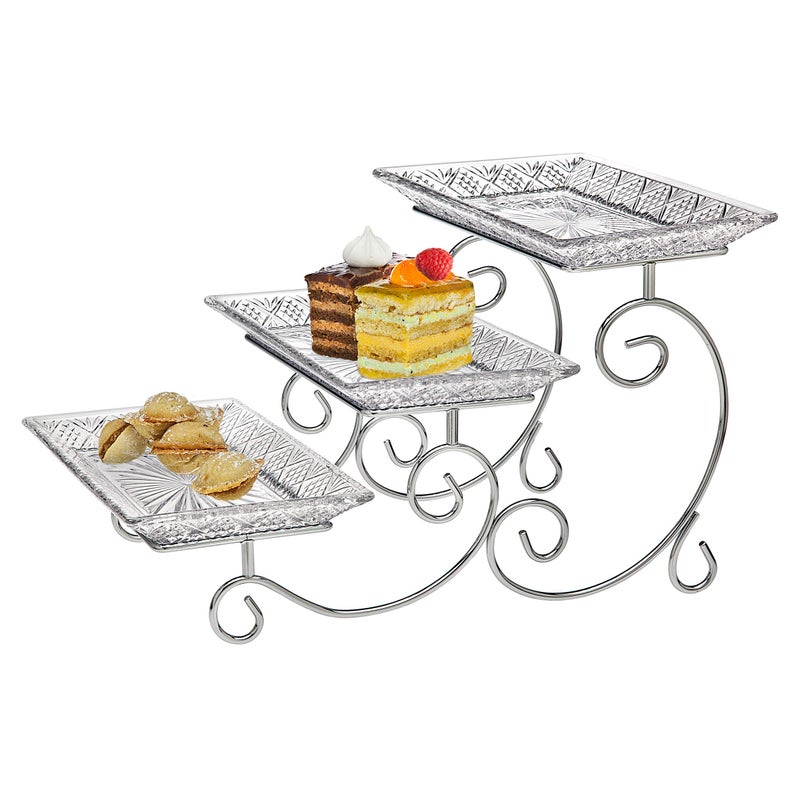 Godinger Dublin 3- Tiered Serving Stand for party and Event Dessert and Food Display Server - Image 5