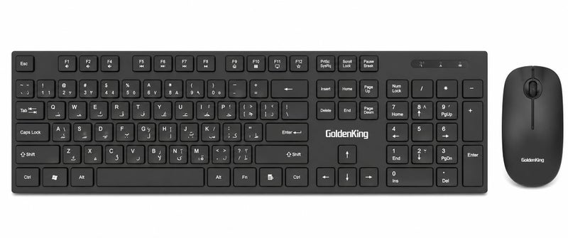 GK100 Wireless Keyboard and Mouse Combo Set in Black Slim Ergonomic Design for Office and Home Use - Image 1