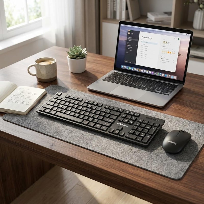 GK100 Wireless Keyboard and Mouse Combo Set in Black Slim Ergonomic Design for Office and Home Use - Image 3